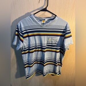 Men’s Vintage Hang Ten Multicolor Striped Short Sleeve Tee Size Medium